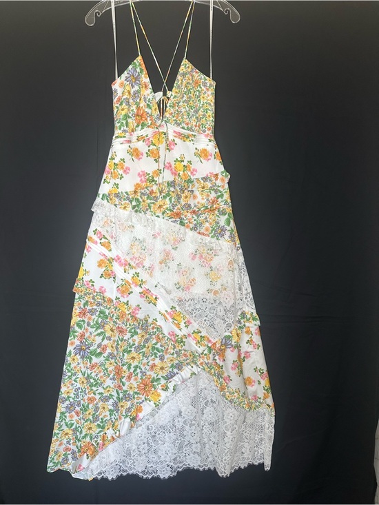 For Love And Lemons Dresses & Skirts - For Love & Lemons Rosalyn Marigold Floral Lace Patchwork Maxi Dress Medium